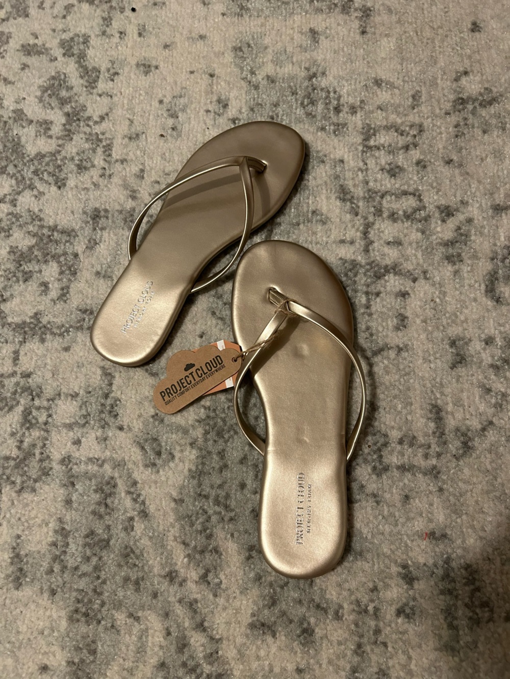 Gold Metallic Flip Flop Sandals for Women